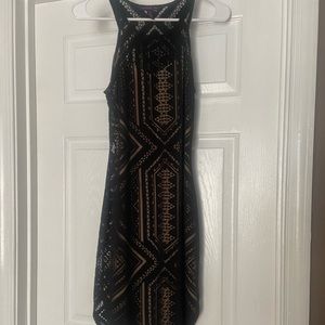 NWOT black and nude midi bodycon dress